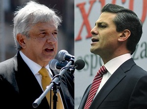 Andrés Manuel López Obrador (links), Enrique Peña Nieto (rechts)