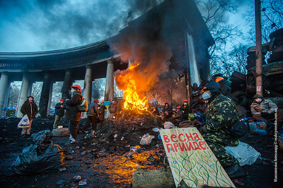 Barrikaden in Kiew, 24. Jan. 2014 (Foto: Sasha Maksymenko)